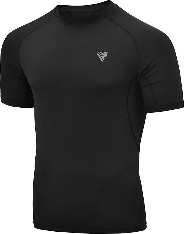 Clothing T15 Compression Rash Guard a Manica Corta Black
