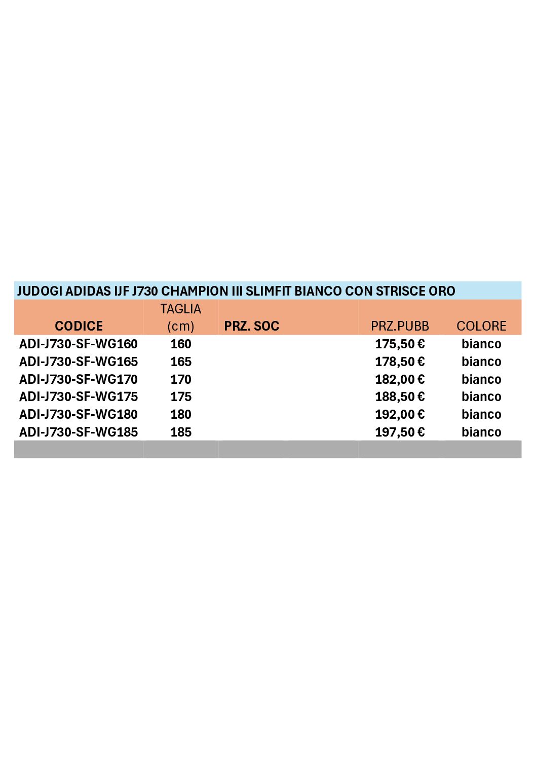 Judogi Adidas J730 IJF Champion III Slim fit bianco con strisce oro - immagine 3