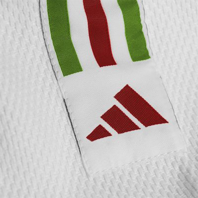 Judogi Adidas J500 bianco con strisce Italia