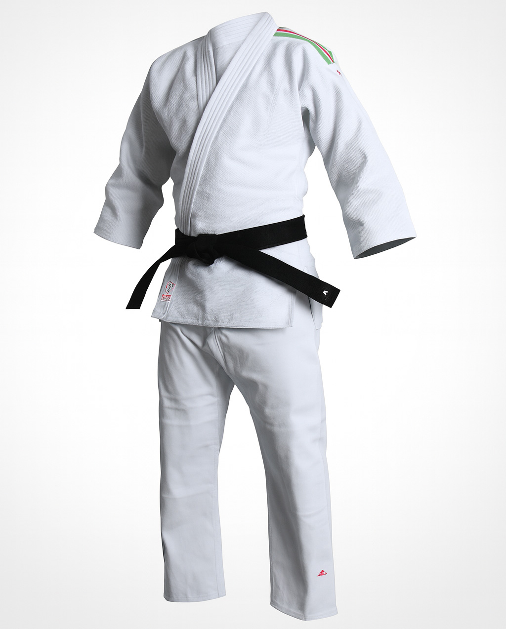 Judogi Adidas J500 bianco con strisce Italia