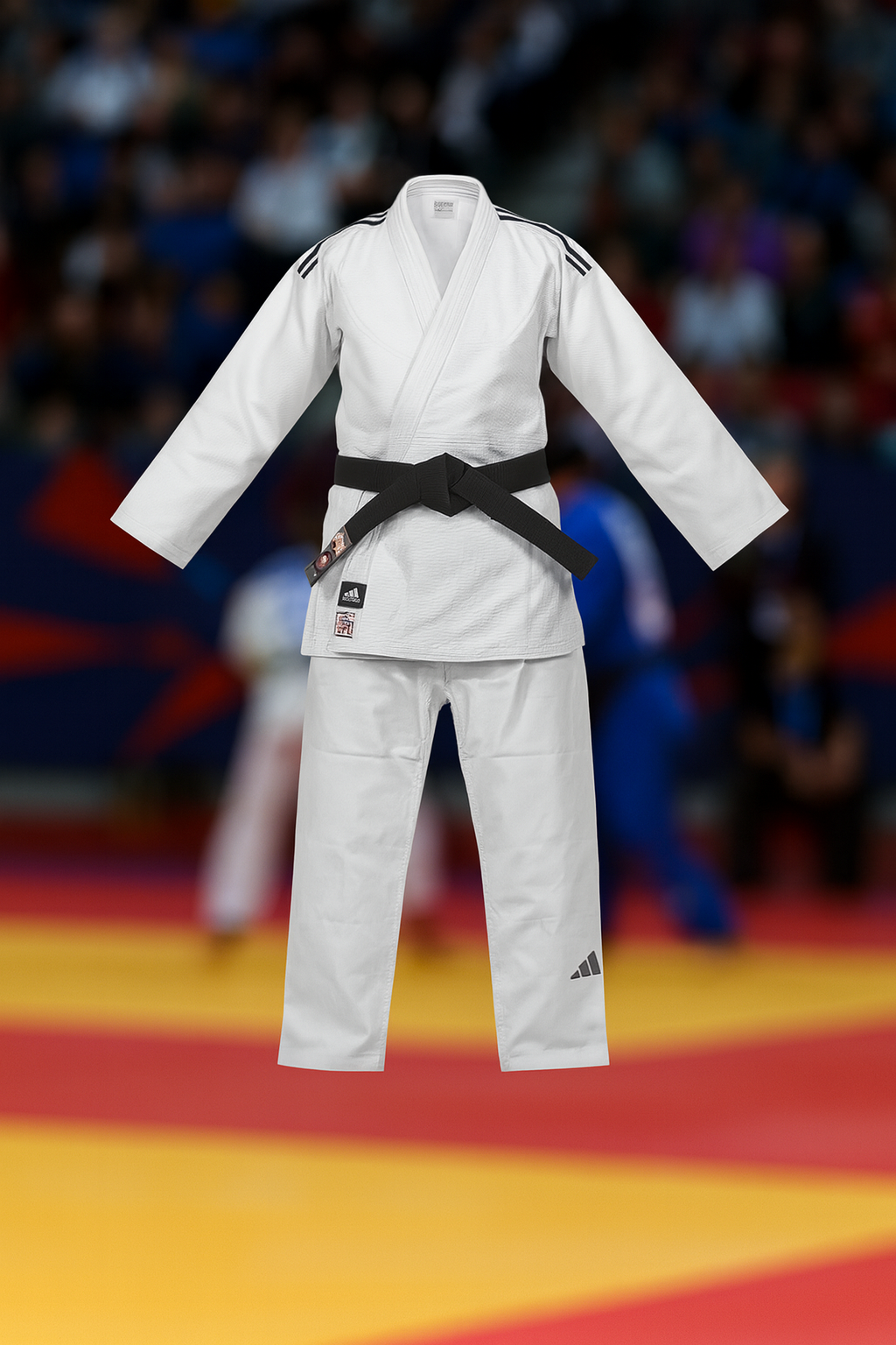 Judogi Adidas IJF J730 Champion III slim fit Bianco con strisce nere
