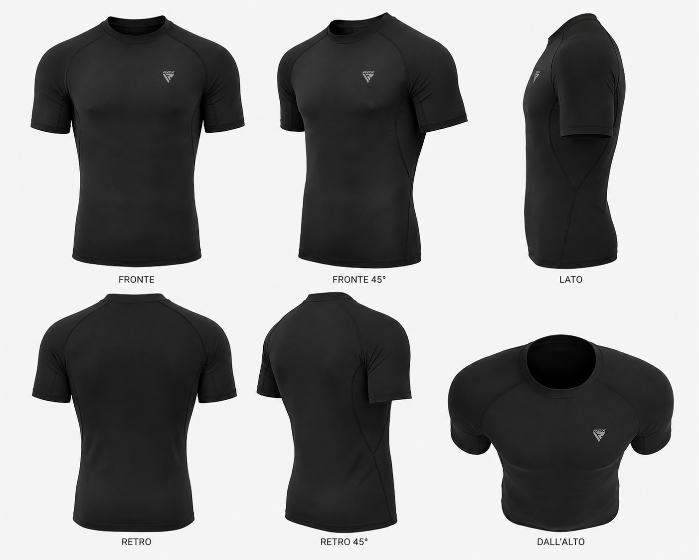 Clothing T15 Compression Rash Guard a Manica Corta Black - immagine 5